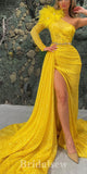 Sparkly Sequin One Shoulder Long Elegant Mermaid Modest Prom Dresses PD1150