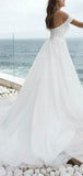 Strapless Off The Shoulder Tulle Lace Vintage Dream Beach Long Wedding Dresses WD221