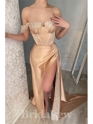 Stylish Satin Popular Glitter Mermaid Long Party Women Evening Prom Dresses PD687
