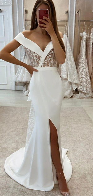 Unique Design Dream V-Neck Vintage Garden Beach Long Wedding Dresses WD244