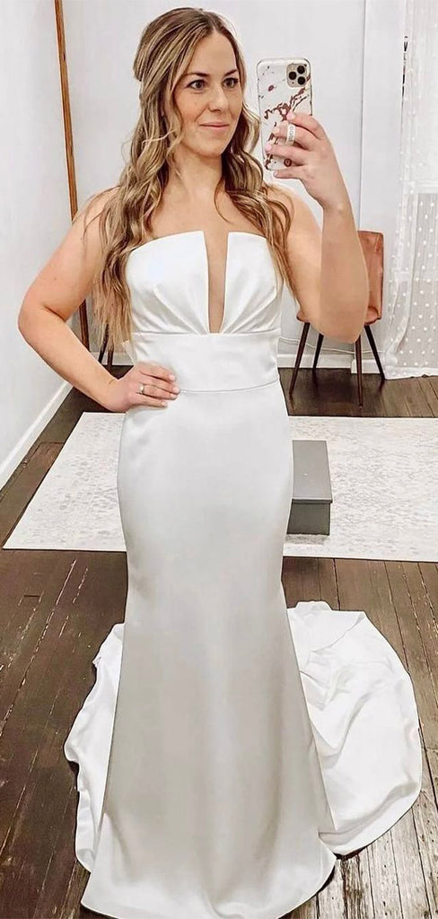 Unique Design Simple Mermaid Vintage Dream Beach Long Wedding Dresses WD214