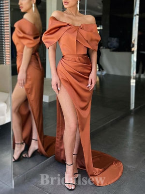 Unique New Elegant Mermaid High Slit Modest Long Party Evening Prom Dresses PD1353