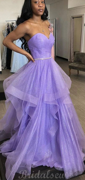 Unique Purple Sweatheart Gorgeous Modest Prom Dresses Online PD073