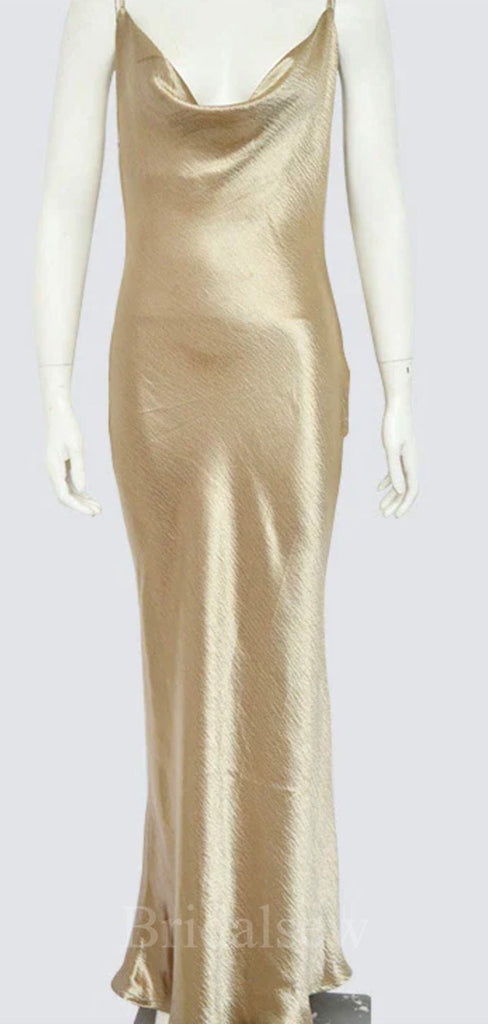 Unique Shiny Simple Straps Women Long Evening Party Prom Dresses PD567