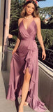 Unique Spaghetti Straps Modest Simple Elegant Evening Long Prom Dresses PD322