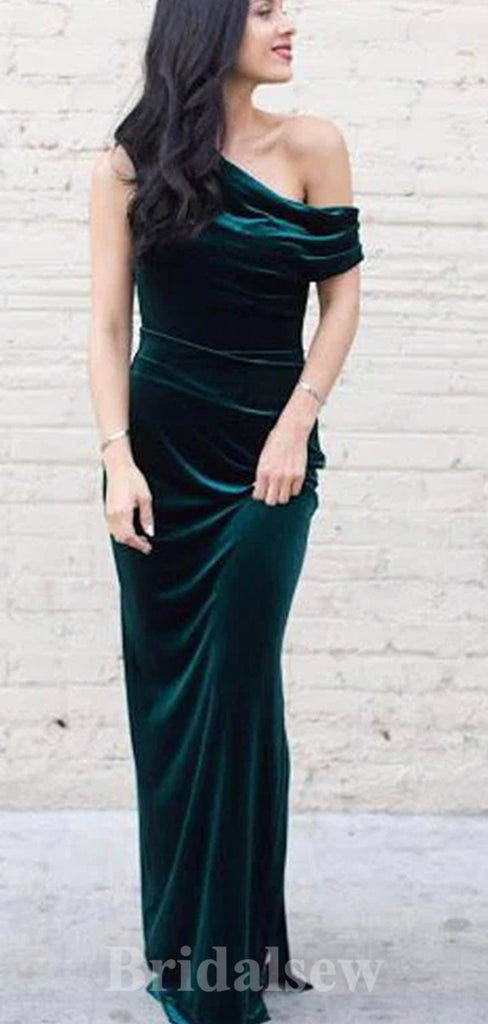 Velvet Mermaid Glitter Black Girls Slay One Shoulder Elegant Party Women Long Evening Prom Dresses PD660