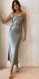 White Champagne Pink Grey Mermaid Simple Spaghetti Straps Long Prom Dresses, Bridesmaid Dresses  PD1092