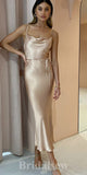 White Champagne Pink Grey Mermaid Simple Spaghetti Straps Long Prom Dresses, Bridesmaid Dresses  PD1092