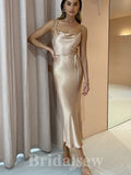 White Champagne Pink Grey Mermaid Simple Spaghetti Straps Long Prom Dresses, Bridesmaid Dresses  PD1092