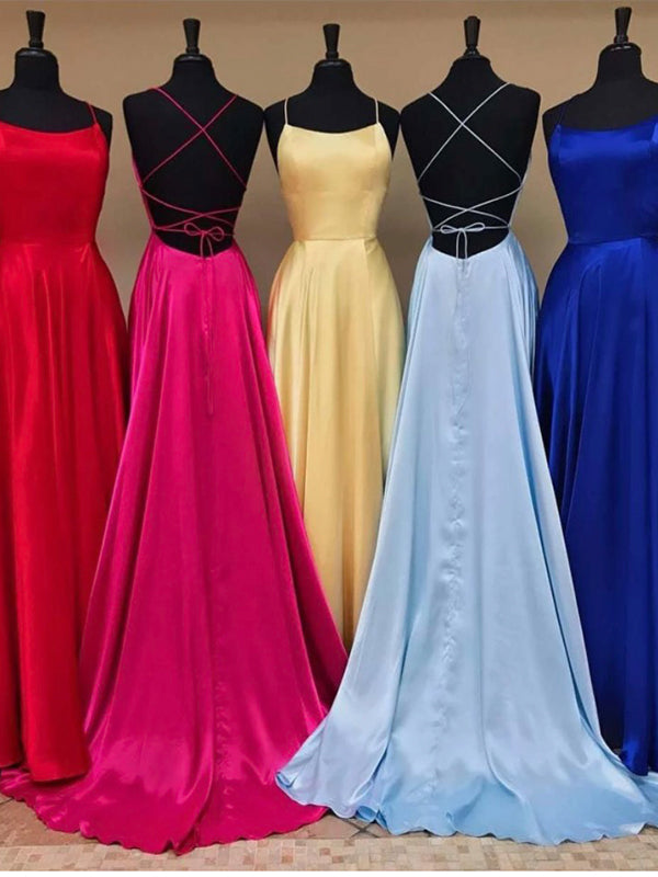 Women's Fashion Halter Satin Long Open Back Dinner Party Prom Dresses PD137