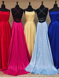 Women's Fashion Halter Satin Long Open Back Dinner Party Prom Dresses PD137