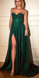A-line Green Black Popular Spaghetti Straps Elegant Fashion Party Evening Long Prom Dresses PD044