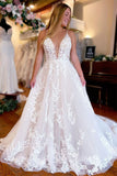 A-line Lace Elegant Custom Garden Beach Dream Vintage Long Wedding Dresses WD565