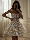 A-line Lace Popular Short Custom Garden Beach Dream Vintage Wedding Dresses WD564