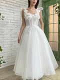 A-line Off White Tulle Fairy Elegant Party Modest Women Evening Long Prom Dresses PD1518