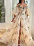 A-line Princess Garden Stylish Party Modest Women Evening Long Prom Dresses PD1529