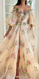 A-line Princess Garden Stylish Party Modest Women Evening Long Prom Dresses PD1529