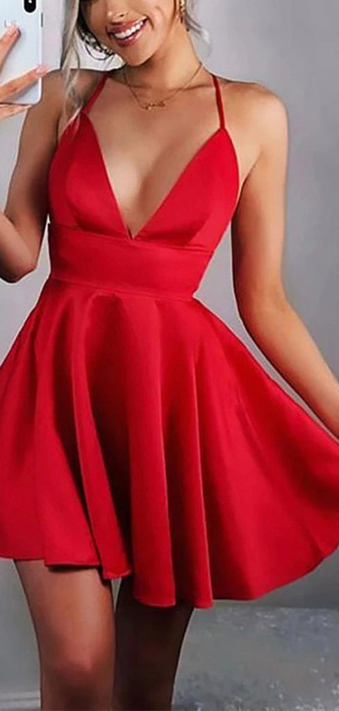 A-line Red Simple Short Party Prom Dresses, Modest Homecoming Dresses bridalsew A-line Red Simple Short Party Prom Dresses, Modest Homecoming Dresses bridalsew