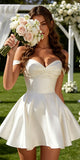 A-line Satin Short Custom Garden Beach Dream Vintage Long Wedding Dresses WD562
