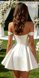 A-line Satin Short Custom Garden Beach Dream Vintage Long Wedding Dresses WD562