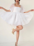 A-line Simple Hot Sale Fairy Unique Dream Beach Vintage Short Wedding Dresses WD022