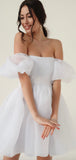 A-line Simple Hot Sale Fairy Unique Dream Beach Vintage Short Wedding Dresses WD022