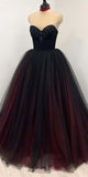 A-line Strapless Tulle Unique Modest Stylish Women Evening Formal Long Prom Dresses PD1465