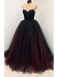 A-line Strapless Tulle Unique Modest Stylish Women Evening Formal Long Prom Dresses PD1465