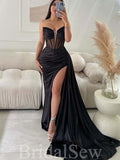Black Mermaid Strapless Fashion Stylish Elegant Evening Formal Long Prom Dresses PD1456