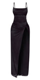 Black Spaghetti Straps Sexy Mermaid Elegant Evening Formal Long Prom Dresses PD1408
