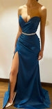 Charming Custom Popular Unique Satin Mermaid Fashion Party Evening Long Prom Dresses PD018