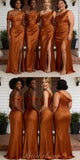 Custom New Popular Satin Sleevless Mermaid Long Beach Formal Bridesmaid Dresses BD252
