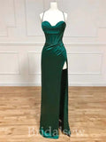 Green Popular Straps Mermaid Unique Elegant Evening Formal Long Prom Dresses PD1447