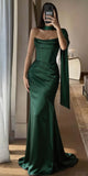 Green Strapless Mermaid Party Modest Elegant Women Evening Long Prom Dresses PD1534