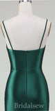 Green V-Neck Spaghetti Straps Mermaid Simple Elegant Evening Formal Long Prom Dresses PD1448