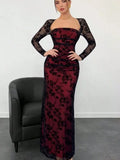 Lace Popular Long Sleeves Mermaid Party Modest Women Evening Long Prom Dresses PD1532