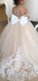 Long Sleeves Lace Tulle Cinderella Princess Flower Girl Dresses FG003