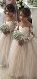 Long Sleeves Lace Tulle Cinderella Princess Flower Girl Dresses FG003