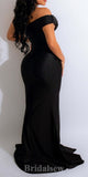 Mermaid Black Modest Evening Long Prom Dresses, Simple Elegant Bridesmaid Dresses PD1375