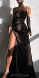 Mermaid Black Satin Popular New Party Modest Women Evening Long Prom Dresses PD1497