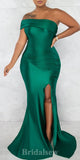 Mermaid Green Modest Evening Long Prom Dresses, Simple Elegant Bridesmaid Dresses PD1374