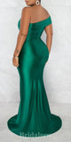 Mermaid Green Modest Evening Long Prom Dresses, Simple Elegant Bridesmaid Dresses PD1374