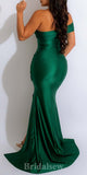 Mermaid Green Modest Evening Long Prom Dresses, Simple Elegant Bridesmaid Dresses PD1374