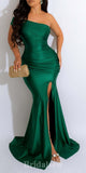 Mermaid Green Modest Evening Long Prom Dresses, Simple Elegant Bridesmaid Dresses PD1374