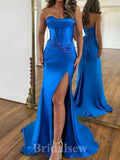 Mermaid Royal Blue Sexy Unique Modest Elegant Evening Formal Long Prom Dresses PD1412