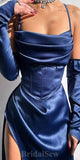 Mermaid Satin Popular Hot Party Modest Women Evening Long Prom Dresses PD1496
