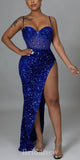 Mermaid Sequin Sparkly Royal Blue Popular Evening Formal Long Prom Dresses PD1396