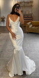 Mermaid Simple Elegant Custom Dream Beach Vintage Long Wedding Dresses WD023