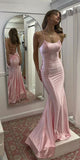 Mermaid Simple Formal Spaghetti Straps Yellow Pink Purple Elegant Fashion Party Evening Long Prom Dresses PD042