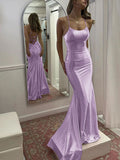 Mermaid Simple Formal Spaghetti Straps Yellow Pink Purple Elegant Fashion Party Evening Long Prom Dresses PD042